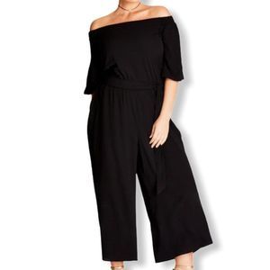 City Chic Off-Shoulder Jumpsuit- L/ 20